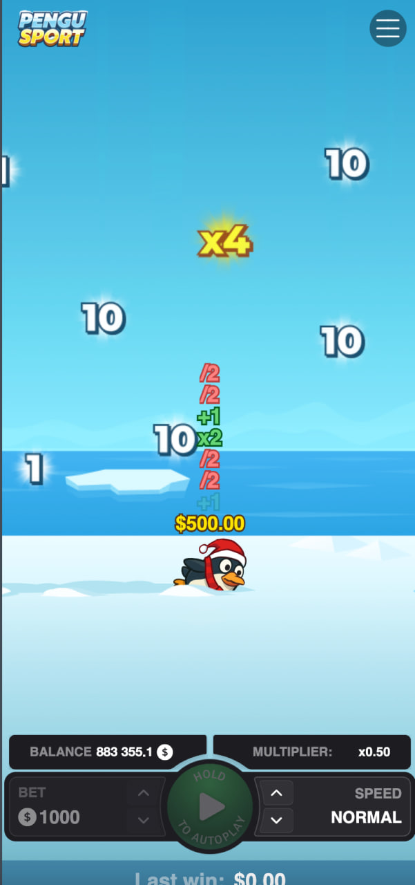 Pengu Sport active game round with elements